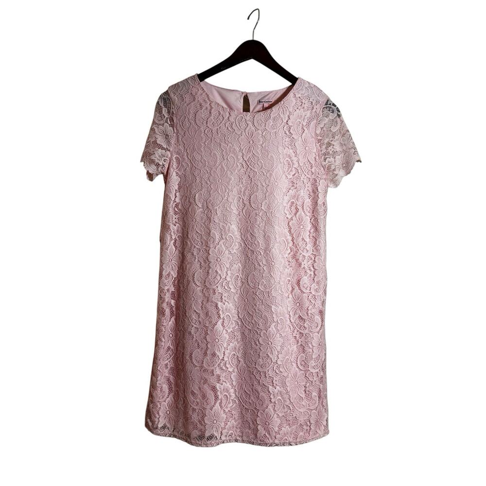 Juicy Couture Dress Women’s Large Pink Knee Length Floral Lace Romantic